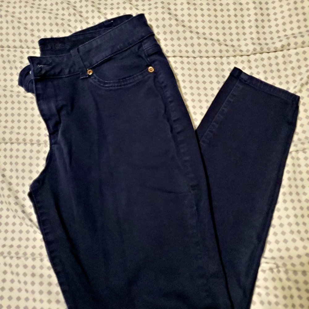 Maurices Navy Dark Blue Skinny Jean Jeggings - Size L-R